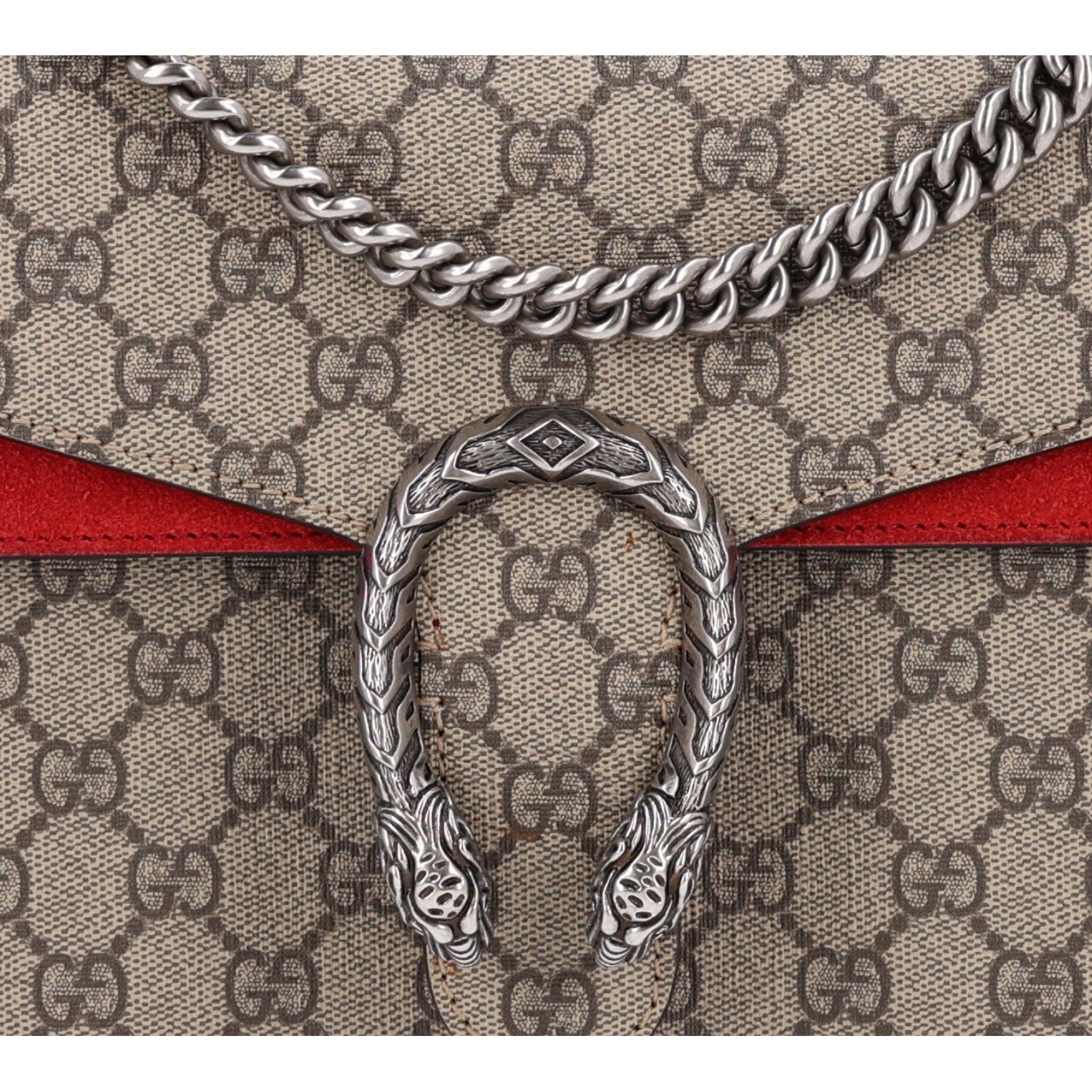 Gucci GG Supreme Monogram Small Dionysus Shoulder Bag Red 7 of 9