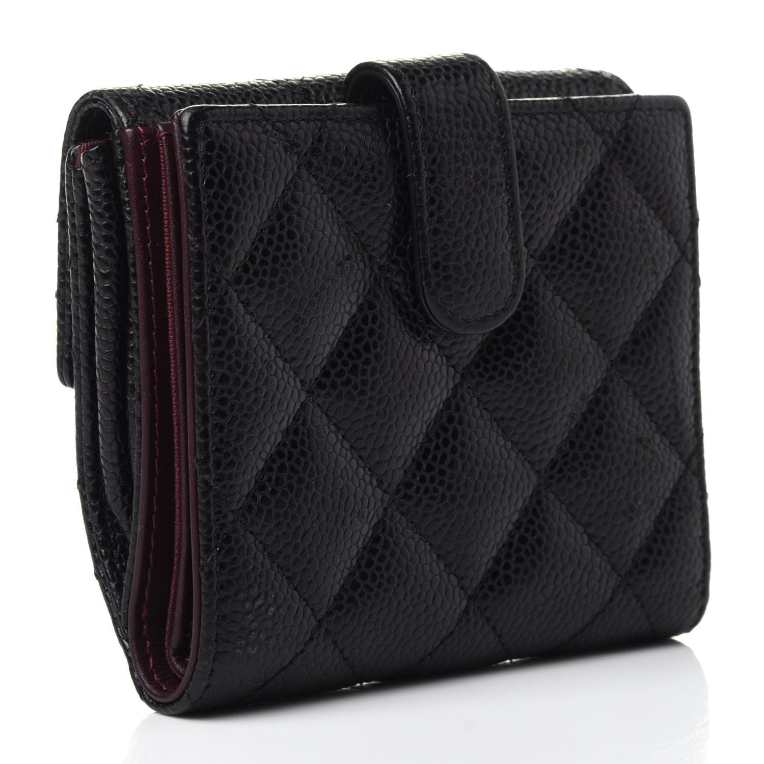 Chanel Caviar Quilted Compact French Flap Wallet Black 2 of 5
