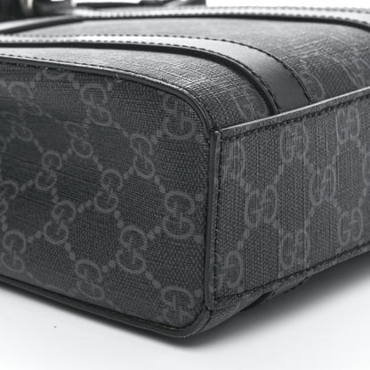 Gucci GG Supreme Monogram Appia Calfskin Web Mini Tote Bag Black 9 of 10