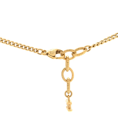 Chanel Resin Crystal CC Heart Necklace Black Gold 4 of 4