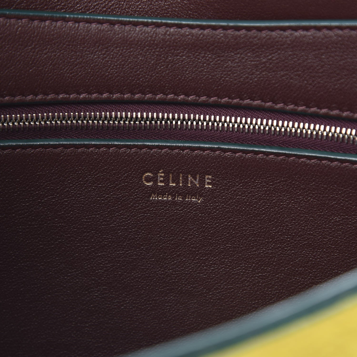 Celine Suede Calfskin Pony Hair Medium Tri-Color Diamond Shoulder Bag Blood 6 of 13