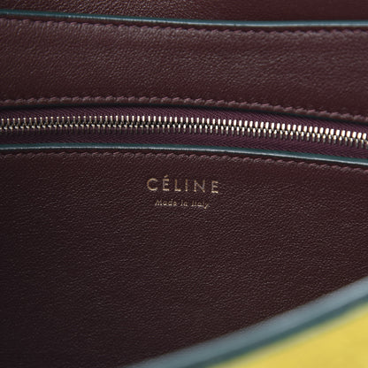Celine Suede Calfskin Pony Hair Medium Tri-Color Diamond Shoulder Bag Blood 6 of 13