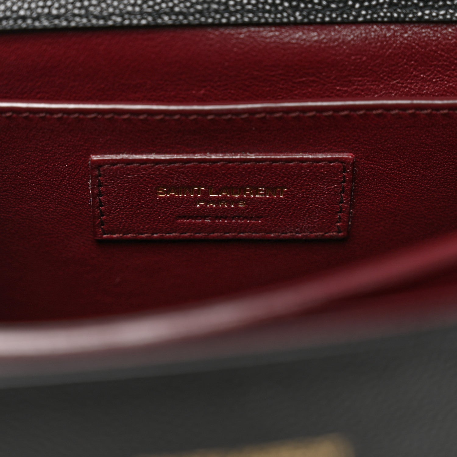 Saint Laurent Grain de Poudre Medium Classic Monogram Cassandra Top Handle Black Rouge Legion 6 of 10
