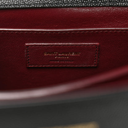 Saint Laurent Grain de Poudre Medium Classic Monogram Cassandra Top Handle Black Rouge Legion 6 of 10