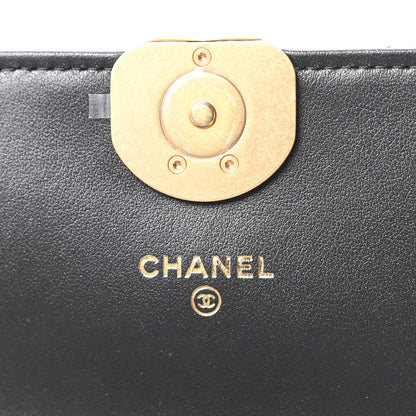 Chanel Lambskin Quilted Chanel 19 Chain Flap Wallet Black 5 of 10
