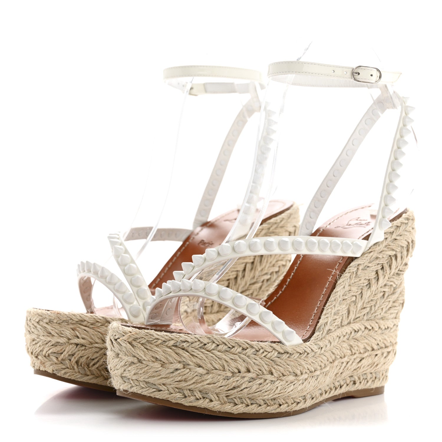 Christian Louboutin Patent Mafaldina 120 Wedge Sandals 38 White 4 of 12