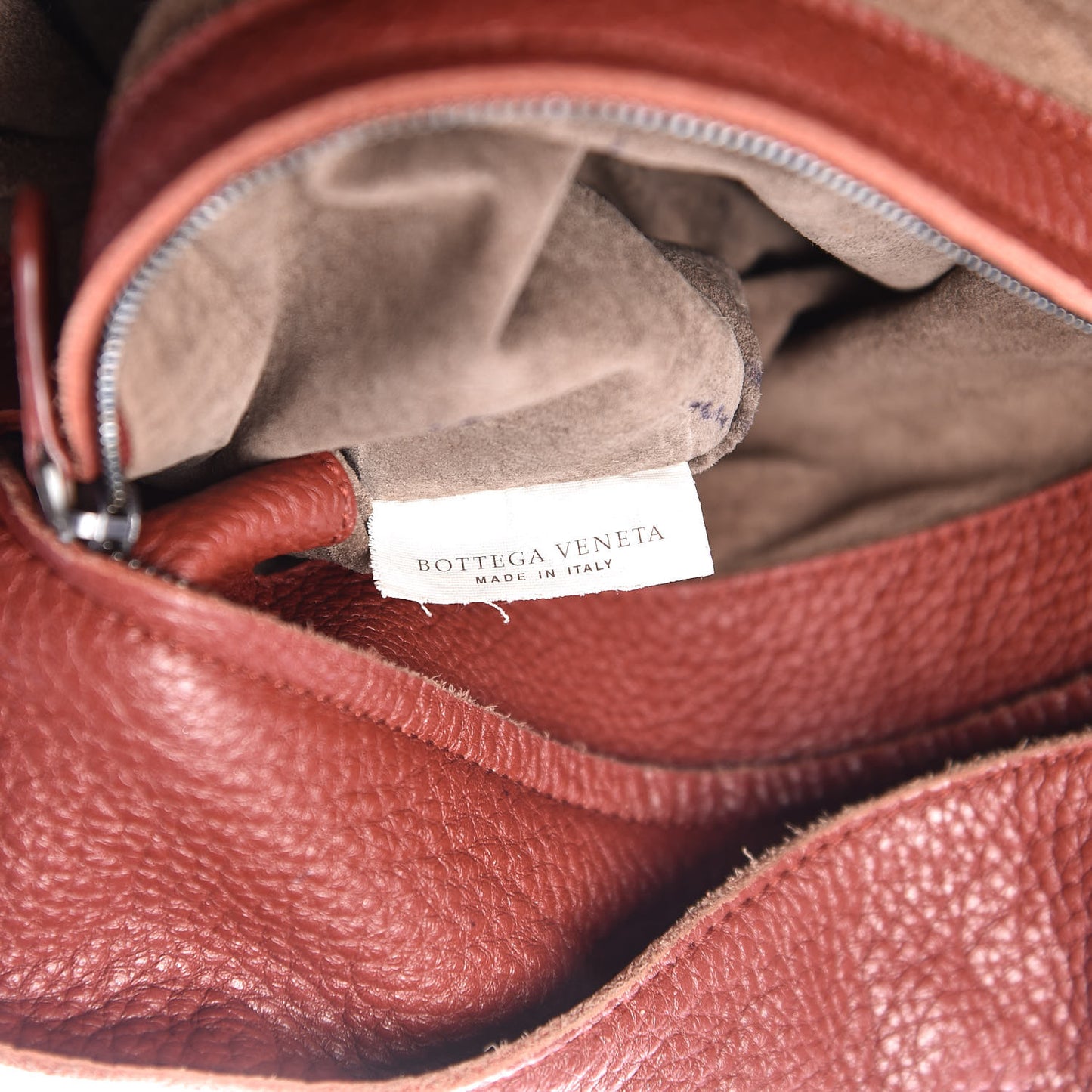 Washed Cervo Deerskin Large Hobo Brique