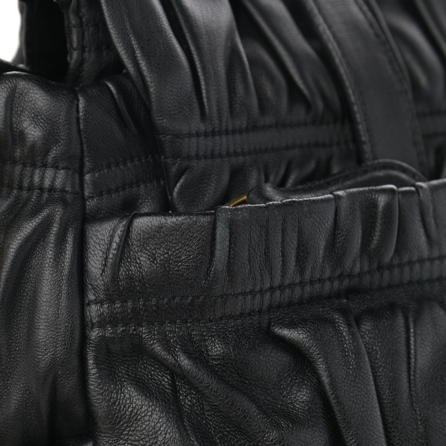 Nappa Gaufre Messenger Tote Black