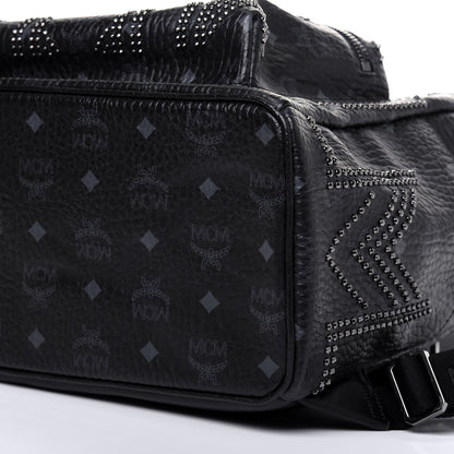 MCM Visetos Studded Medium Stark Gunta Backpack Black 10 of 15