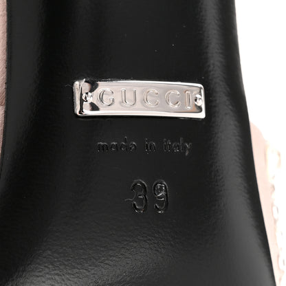 Gucci Satin Crystal Ankle Strap Sandal Pumps 39 Skin Rose 7 of 10