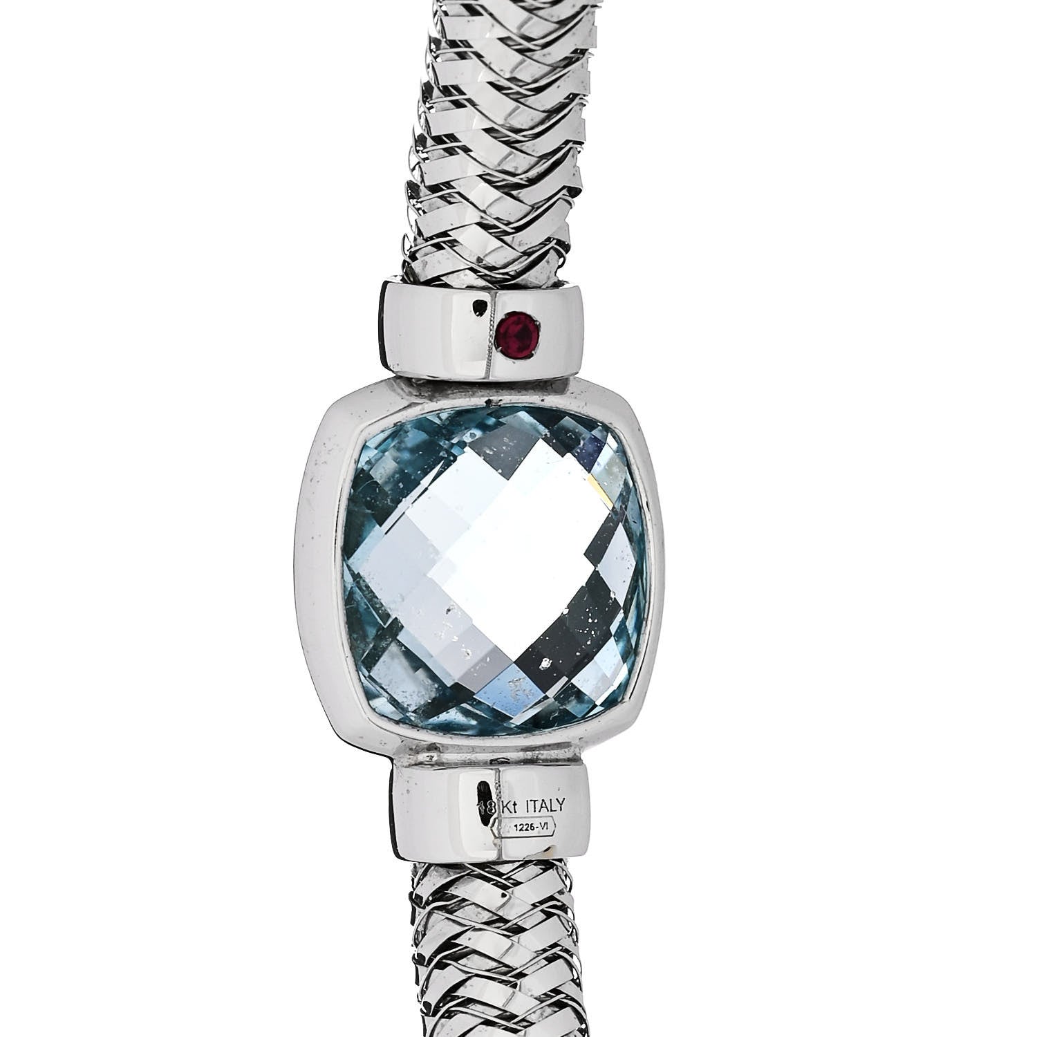Roberto Coin 18K White Gold Blue Topaz Primavera Stretch Bracelet 3 of 3