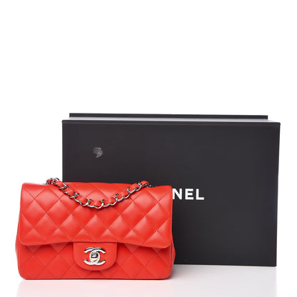 Chanel Lambskin Quilted Mini Rectangular Flap Red 8 of 8