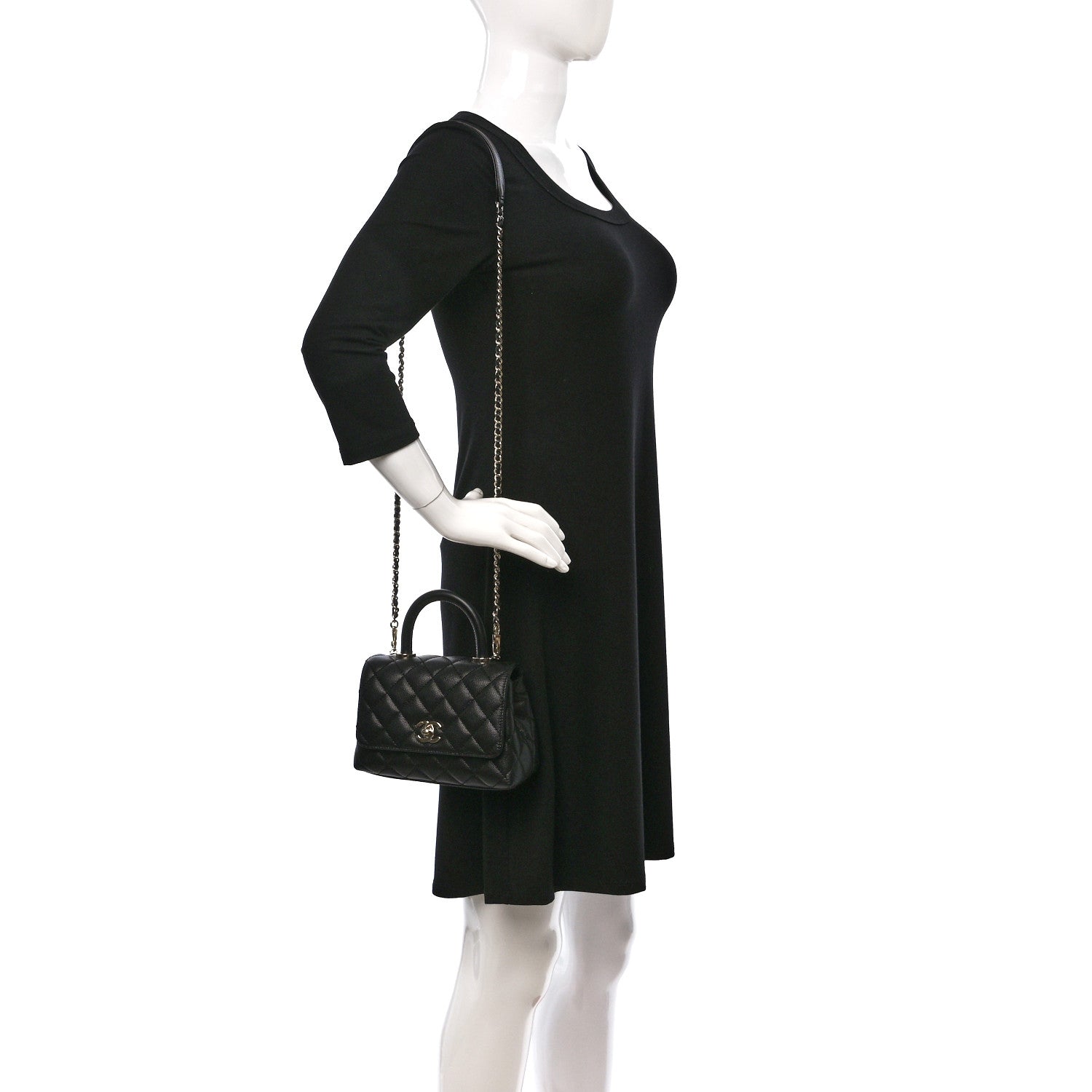 Chanel Caviar Quilted Extra Mini Coco Handle Flap Black 2 of 9