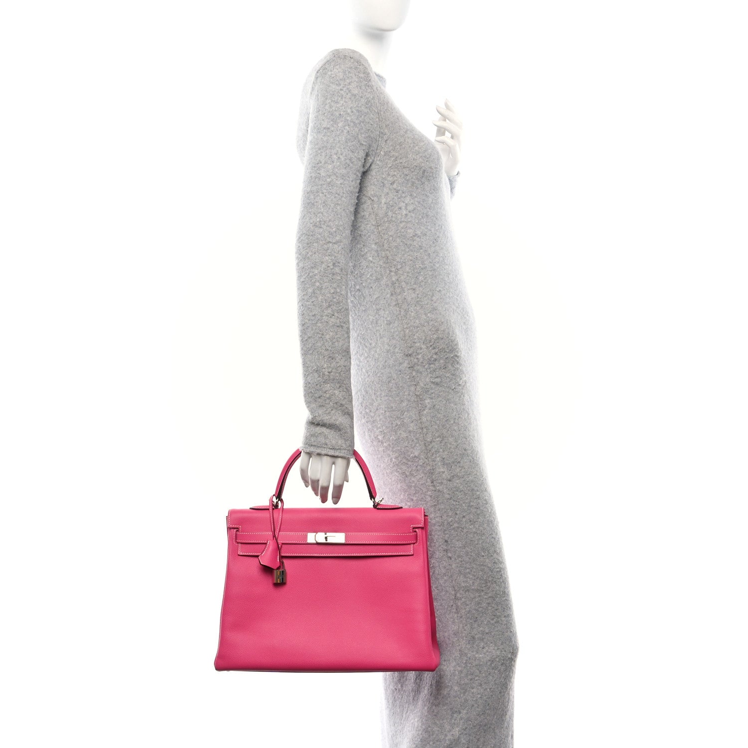 Hermes Epsom Candy Kelly Retourne 35 Rose Tyrien Tosca 2 of 10