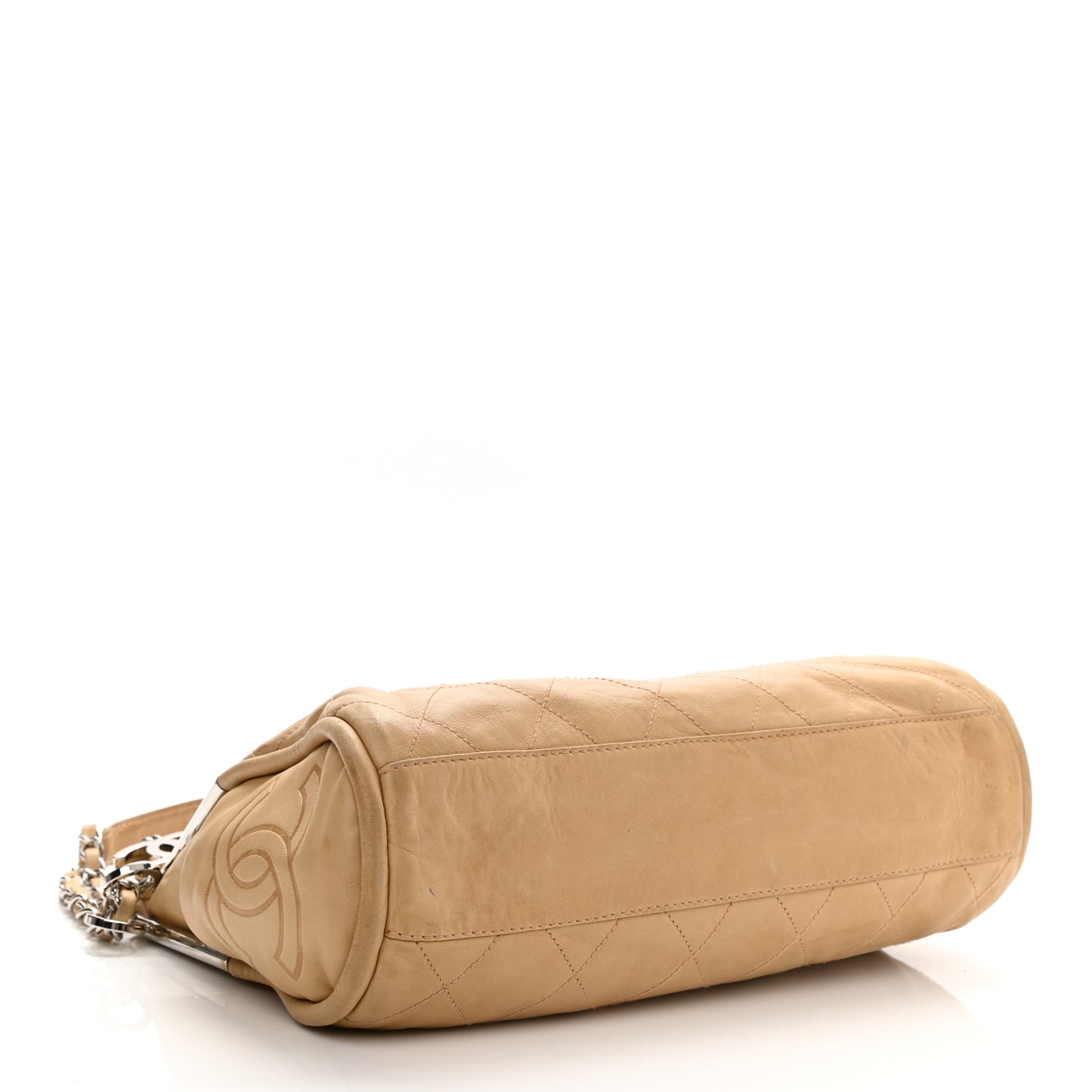 Lambskin Stitched Medium Ultimate Soft Tote Beige