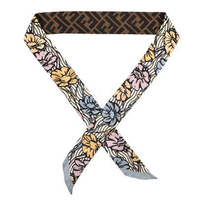 Fendi X JOSHUA VIDES Silk FF Floral Wrappy Scarf Multicolor 1 of 10