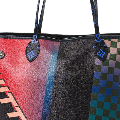 Louis Vuitton Damier Race Neverfull MM Noir Rouge 9 of 13