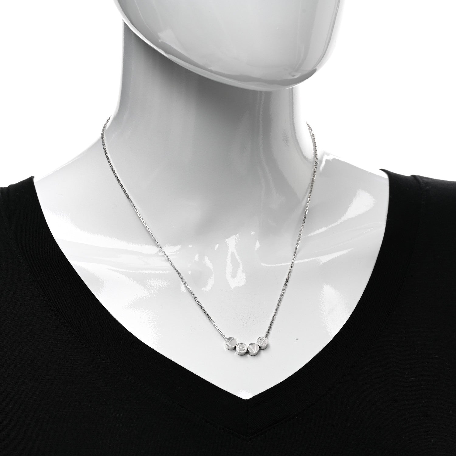 Cartier 18K White Gold LOVE Slide Pendant Necklace 2 of 4