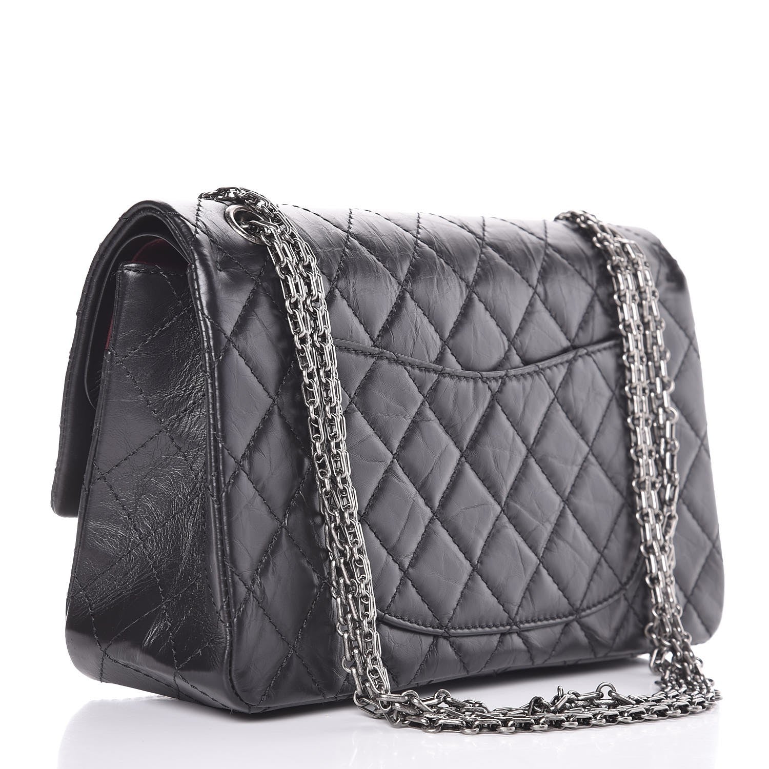 Chanel Metallic Aged Calfskin Quilted 2.55 Reissue 226 Flap Black 4 of 9