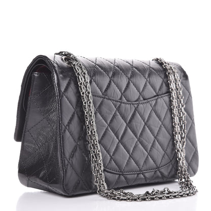 Chanel Metallic Aged Calfskin Quilted 2.55 Reissue 226 Flap Black 4 of 9