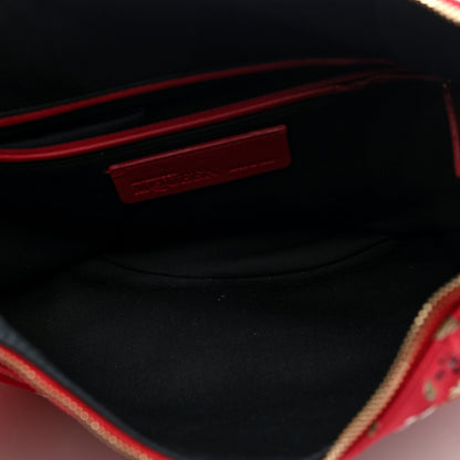 Alexander McQueen Silk Floral Print De Manta Clutch Red Multicolor 5 of 7