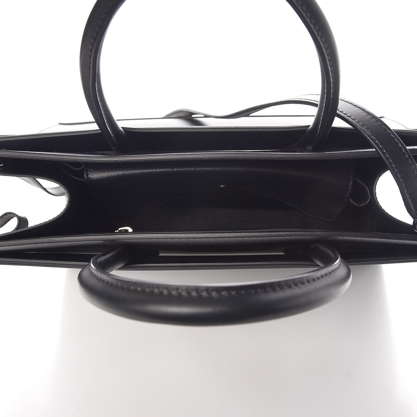 Smooth Calfskin Medium Horizon Satchel Black