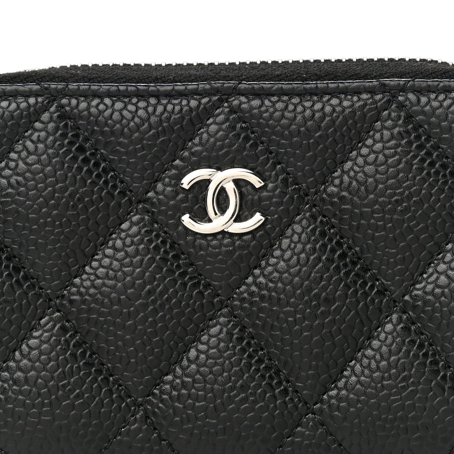 Chanel Caviar Quilted Zip Coin Purse Black 8 of 14