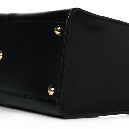 Fendi Vitello Seta Glazed Fabric FF 1974 Medium Peekaboo X-Lite Black Mogano Panna 8 of 12