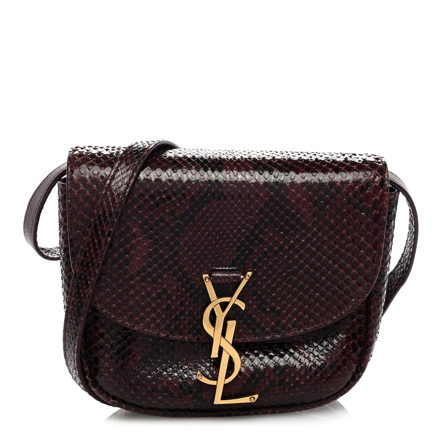 Snakeskin Small Kaia Satchel Burgundy