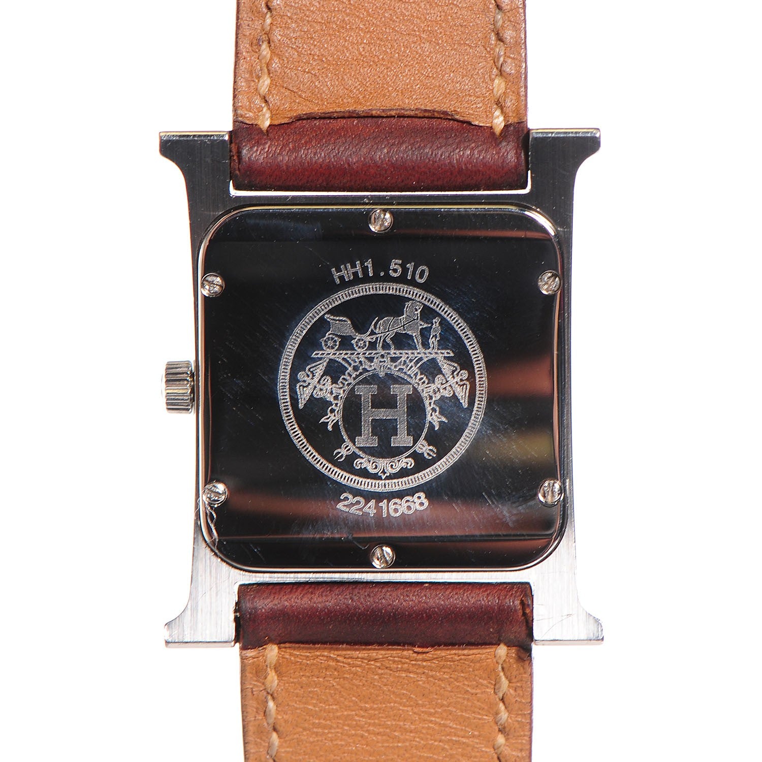 Hermes Stainless Steel Barenia 26mm Heure H Hour Quartz Watch Fauve 4 of 7