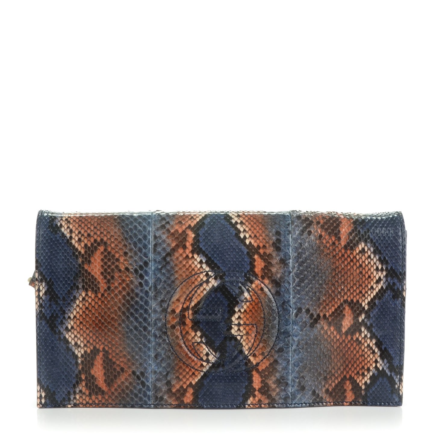 Python Medium Soho Clutch Blue Sienna