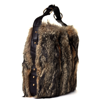 Gucci Raccoon Fur Large Horsebit Chain Hobo Brown 2 of 6