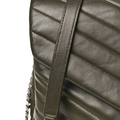Saint Laurent Calfskin Y Quilted Monogram Large Loulou Chain Satchel Kaki Fonce 7 of 9