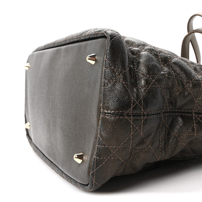 Christian Dior Coated Canvas Cannage Small Panarea Tote Bronze 10 of 10