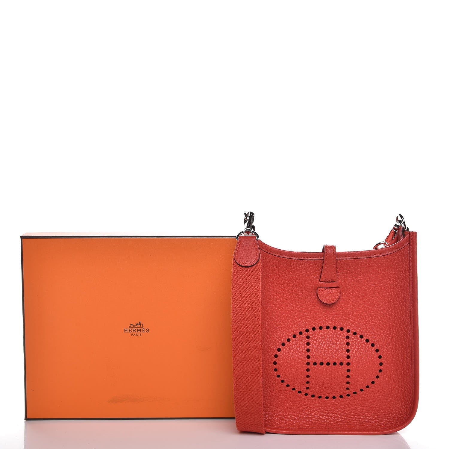 Hermes Taurillon Clemence Evelyne TPM Rouge Tomate 9 of 9