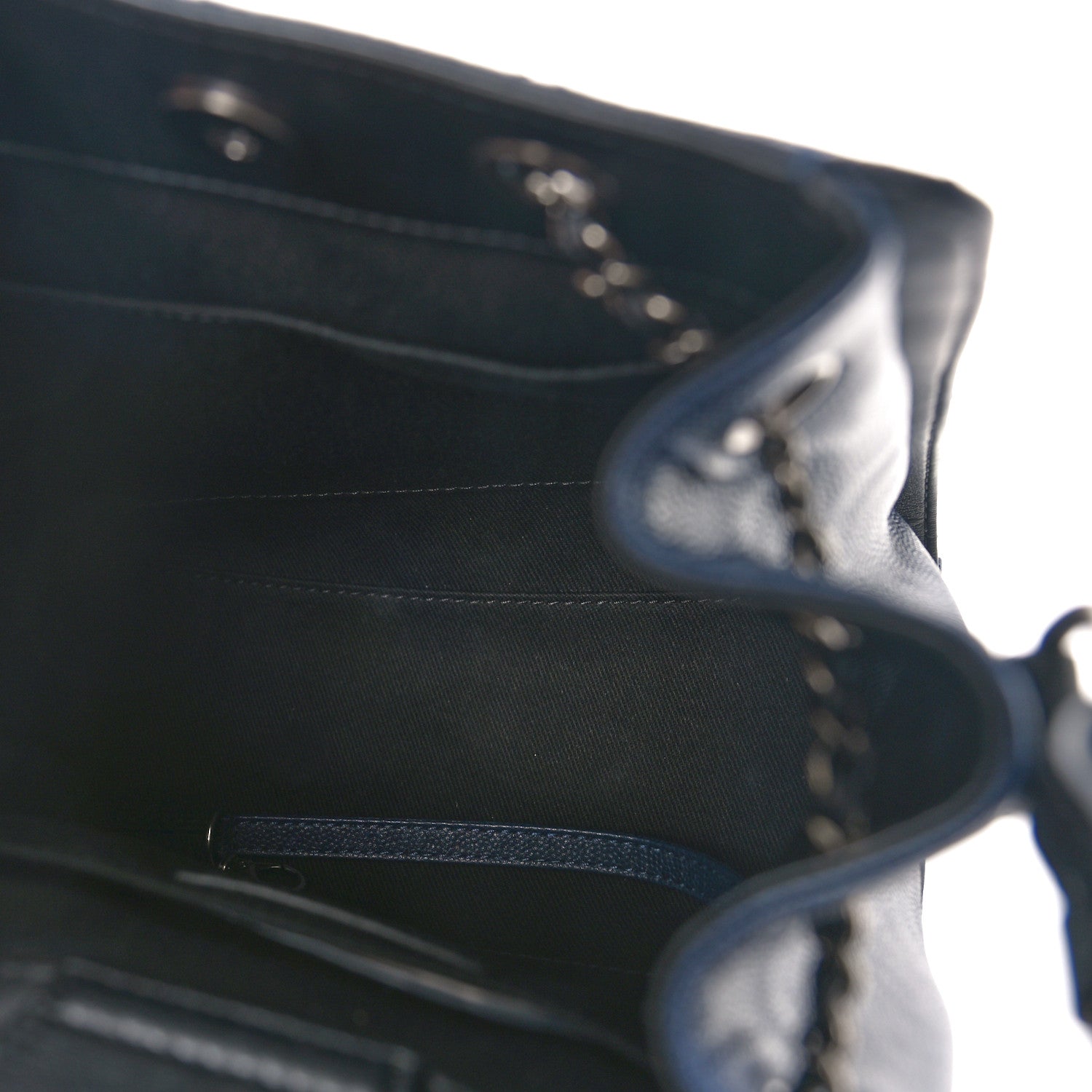 Chanel Caviar Quilted Small CC Bucket Bag Navy 5 of 8