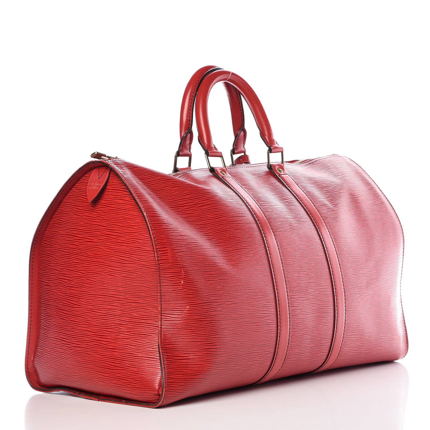 Louis Vuitton Epi Keepall 45 Castillan Red 3 of 19