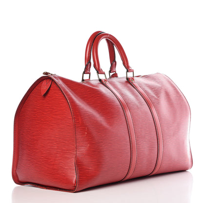 Louis Vuitton Epi Keepall 45 Castillan Red 3 of 19