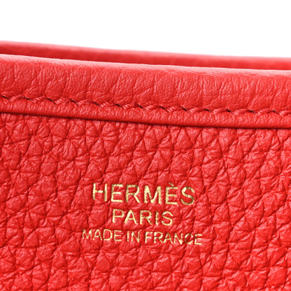 Hermes Taurillon Clemence EVELYNE III GM Rouge de Coeur 6 of 11