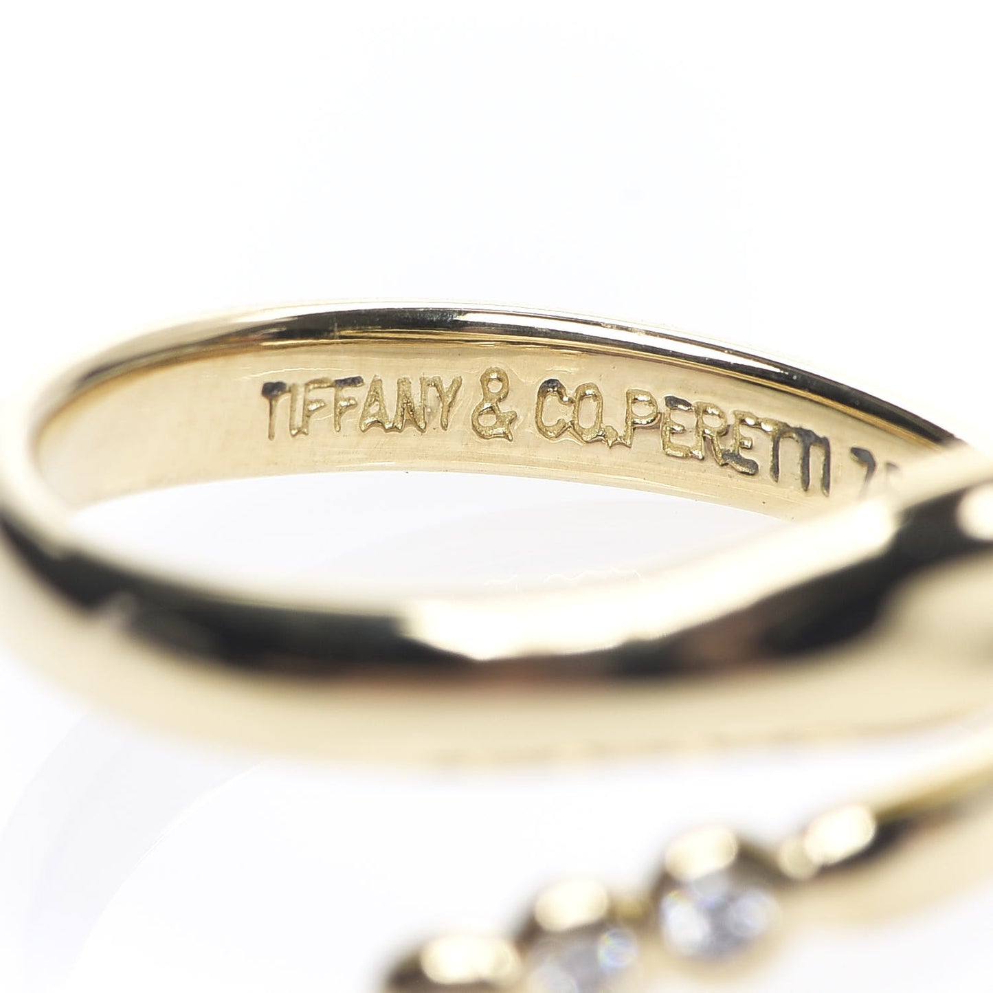 18K Yellow Gold Diamond Elsa Peretti Serpent Ring 54 7