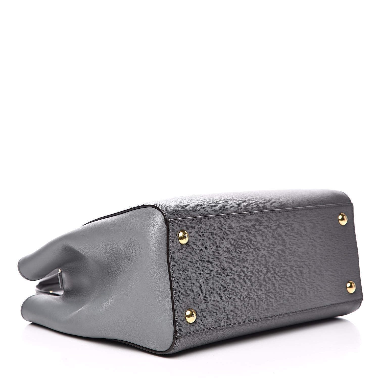 Fendi Vitello Elite Petite 2Jours Tote Grigio Grigio Chiaro 4 of 11