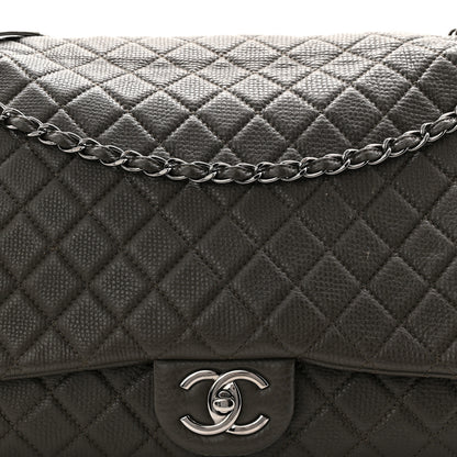 Chanel Calfskin Quilted XXL Travel Flap Bag Khaki 8 of 12