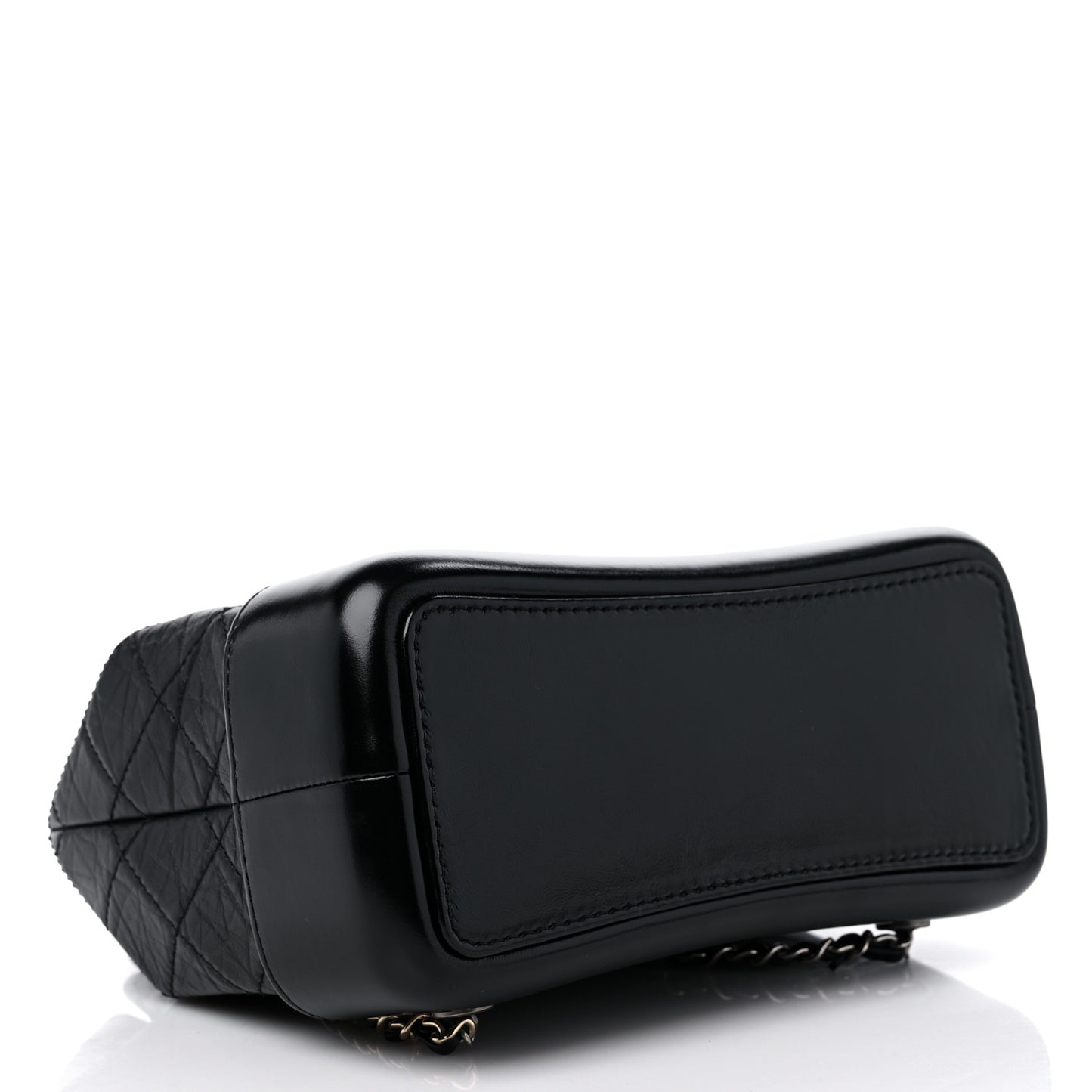 Aged Calfskin Quilted Small Gabrielle Backpack Black