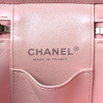 Chanel Iridescent Calfskin Quilted Small Top Handle Vanity Case With Chain Pink 6 of 12