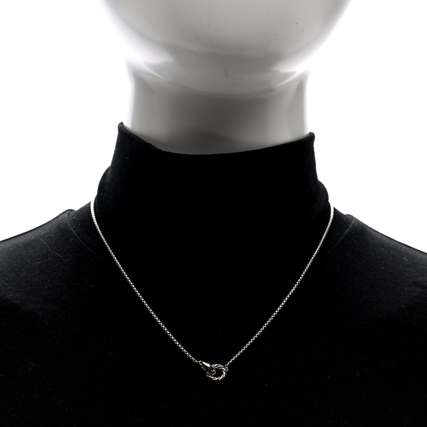 Sterling Silver 14K Yellow Gold Petite Cable Linked Pendant Necklace