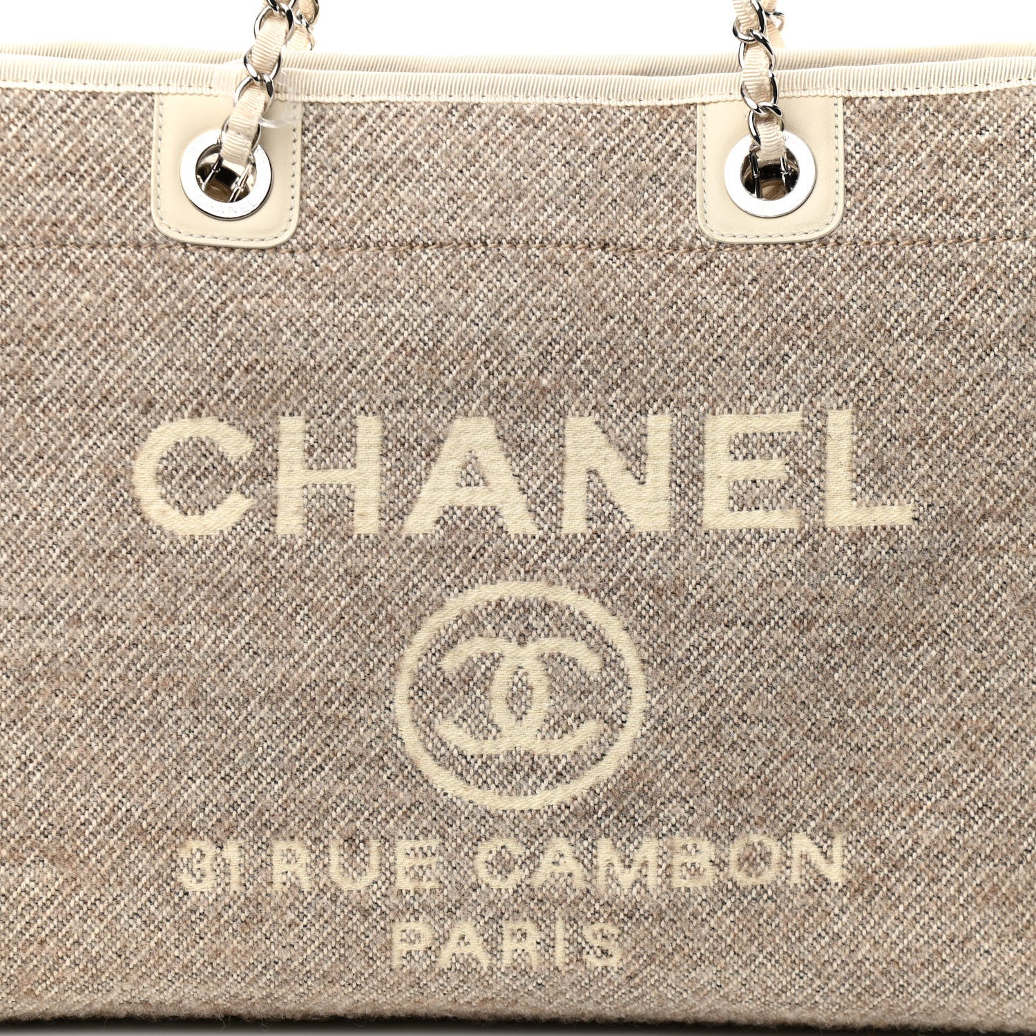 Chanel Mixed Fibers Calfskin Small Deauville Tote Light Grey 8 of 10
