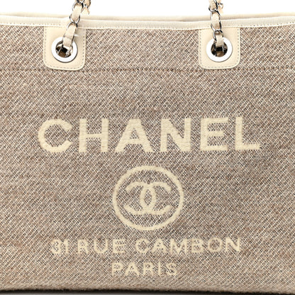 Chanel Mixed Fibers Calfskin Small Deauville Tote Light Grey 8 of 10