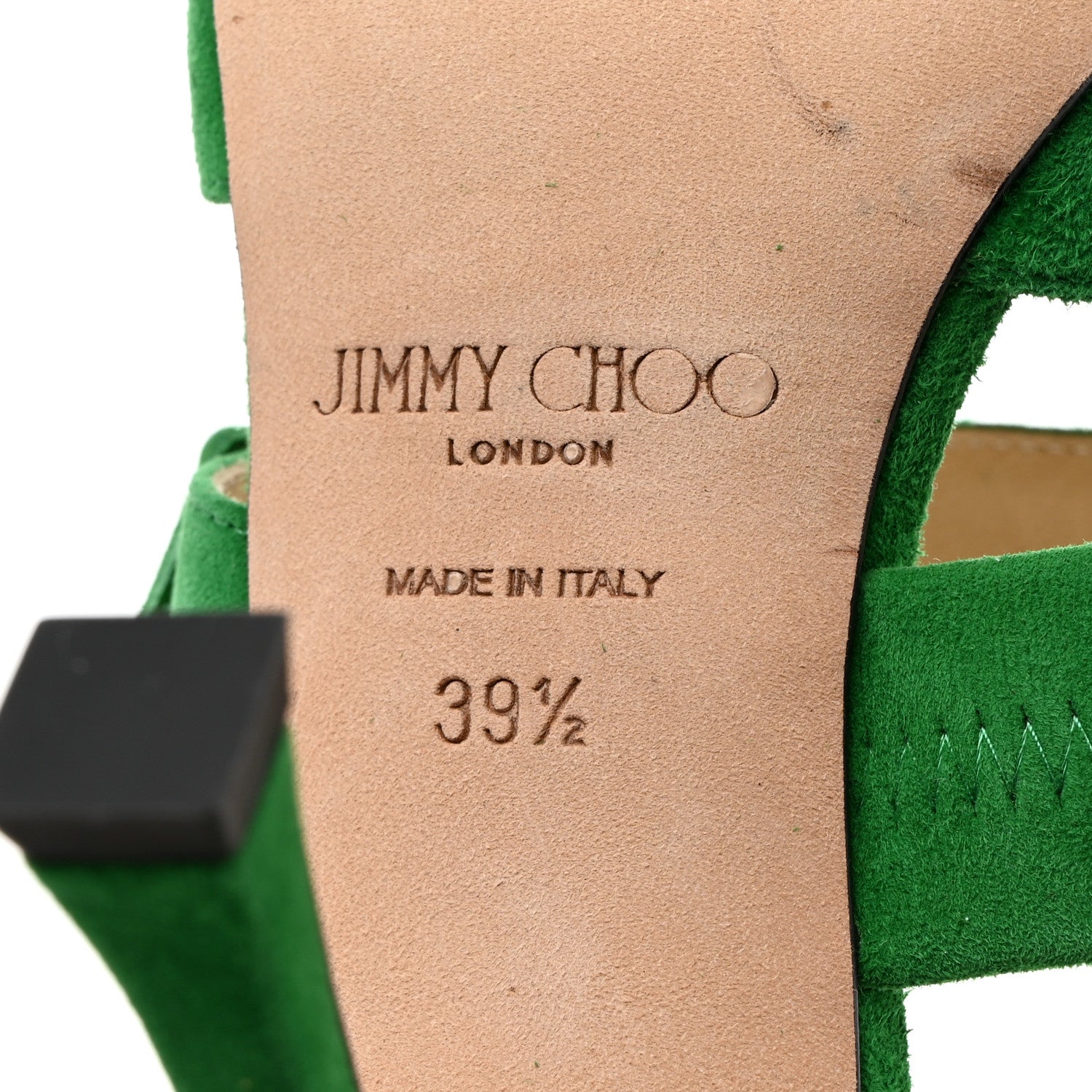 Jimmy Choo Suede Crystal Marta 90 Mules 39.5 Malachite 7 of 10