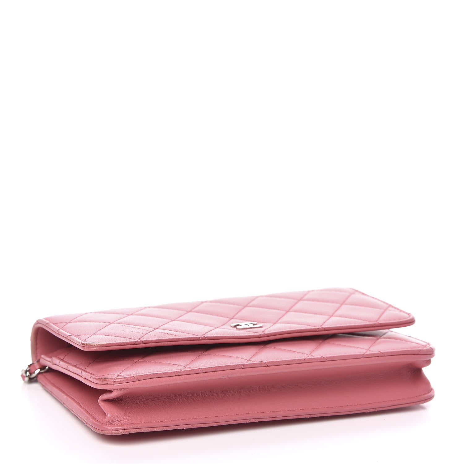 Chanel Lambskin Quilted Wallet On Chain WOC Pink 4 of 15