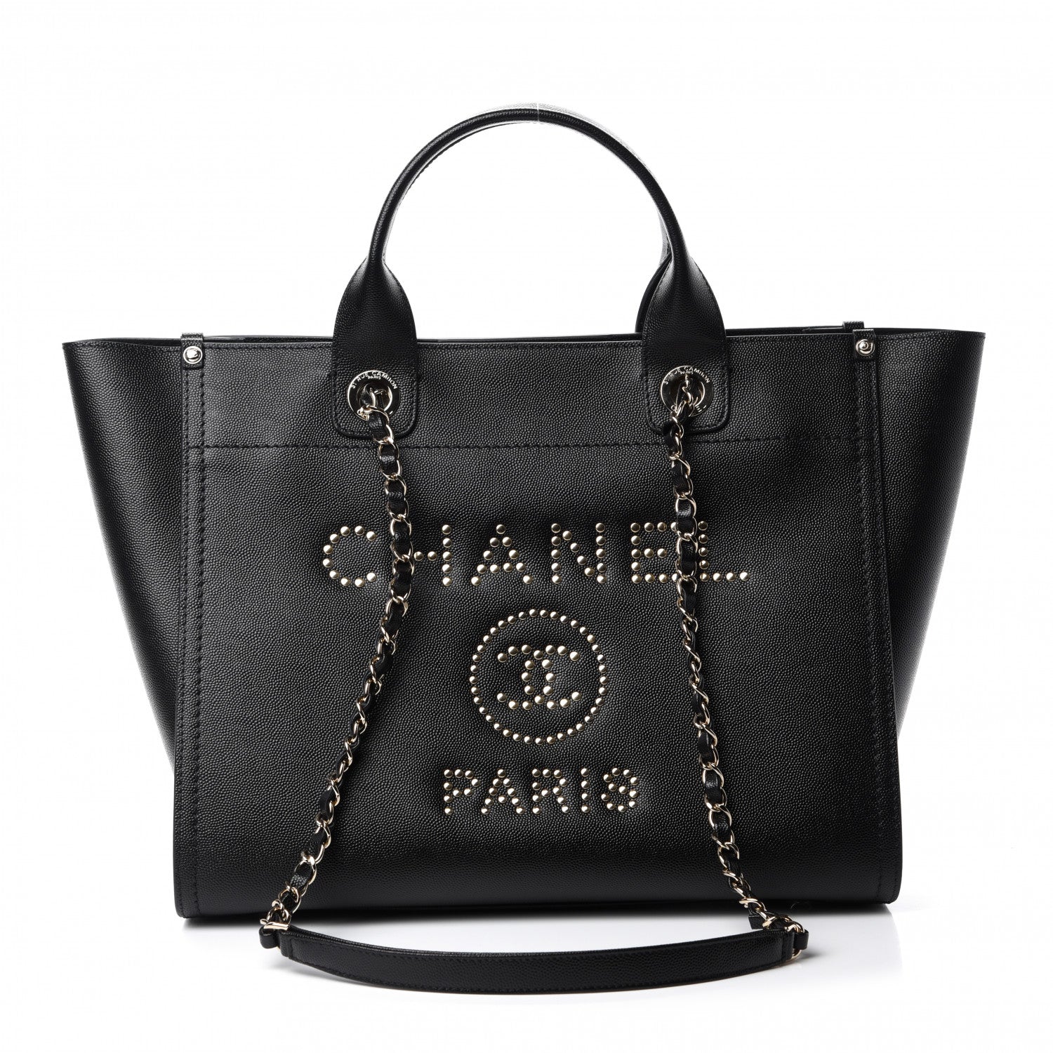 Chanel Caviar Small Studded Deauville Tote Black 1 of 11